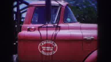 Dallas Texas-1964: Red Utility Truck With Chains Hanging Behind Cab