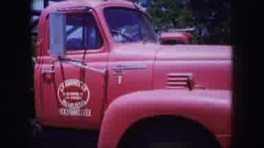 Dallas Texas-1964: A Big Red Industrial Truck At Its Job Site
