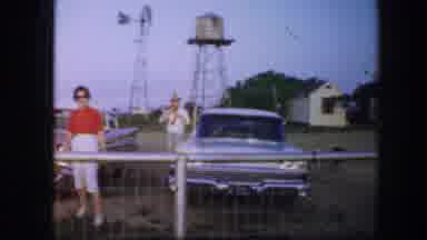 Fort Worth Texas (1964): Two Female Tourists Out Front Of A Farm With Their Cars