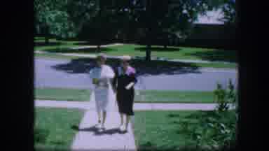 Fort Worth Texas (1964): Two Women Holding Hands And Dressed In Formal Attire Walk