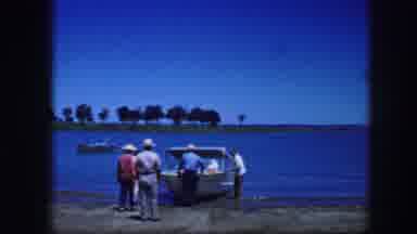 Fort Worth Texas (1964): Group Of Adult Men With A Small Boat At A Concrete