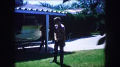 Lewisville Texas (1965): Friends In The Backyard Looking At The Boat Stored There