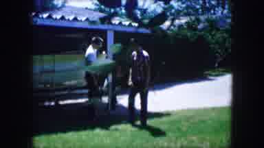 Lewisville Texas (1965): Three Guys Practice How To Shoot With Bow And Arrow