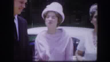 Kirksville Missouri (1967): Three People Standing Behind Door Of Blue Car On A