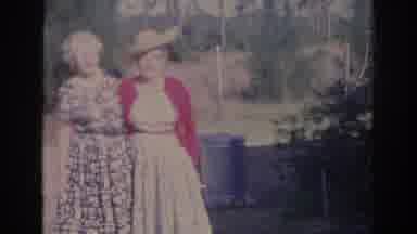 Sarasota Florida (1969): Two Elderly Ladies In Dresses In Yard And View Of A