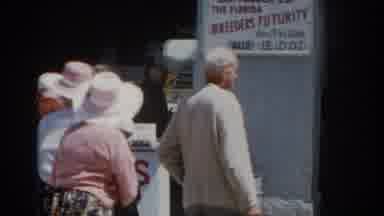 Sarasota Florida (1969): Elderly People Outside Building Sign Reads Breeders