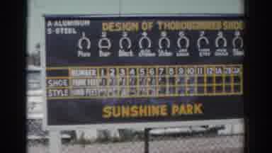 Sarasota Florida (1969): A Pan Of A Horse race And The Results Of The Race With