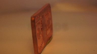 Plate Imitating A Paper Coin In Very Beautiful Golden Color
