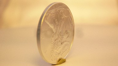 United States Special Shiny Gold Coin Spinning Around Upside Down