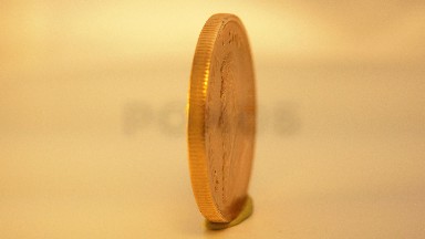 Close Up Rotating Gold South African Krugerrand Coin