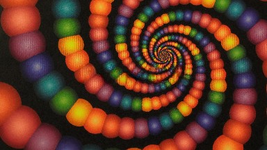 Psychedelic Colorful Spinning Jelly Bean Trying To Induce A Trance Like State