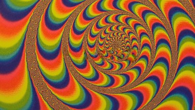 A Spiral Variations Of Blue Orange Green And Red Colours Of Different Shades