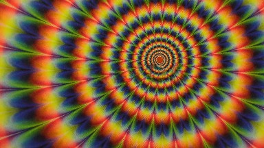 Trippe Hippie Retro Rainbow Tie-Dye Design Spinning Slowly - Almost Hypnotizing