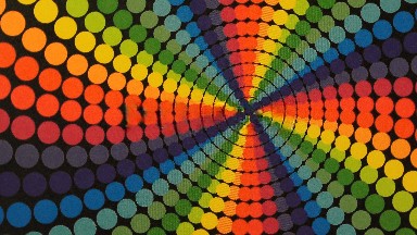Rainbow Colored Swirl Rotating In A Clockwise Direction