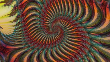 Static Wave-Like Fractal Growing From The Center Of The Screen And Rotates