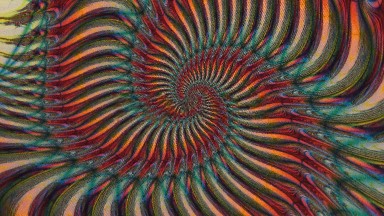 A Spiral Variations Of Green Gold And Red Colors Of Different Shades