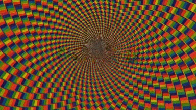 Multi color Orange Yellow Red Blue Vortex Shape Spinning Continuously Clockwise