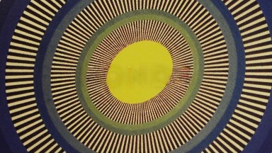 Spiral Illusion of Oval Circles And Stick Moving In A Clockwise Motion