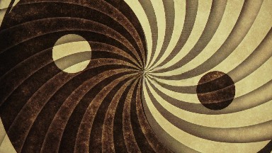 Three-Dimensional Image With Brown And White Colors Rotating