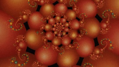 Rotating Spheres In The Form Of A Spiral With Small Spirals Around It