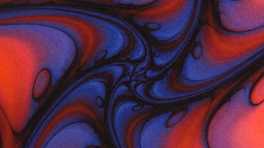 Optical Illusion in Blues And Reds That Twirls