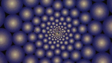 Numerous Circles With Gradient From Lilac To White And Decreasing Size In Motion