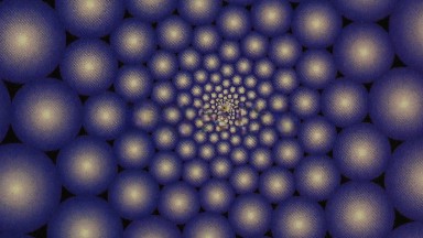 Spinning Multi-Dimensional Pattern Of Blue Purple And White Halos