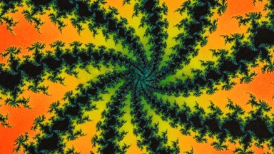 An Optical Illusion With Blue Orange And Black Colors And They Are All Moving In