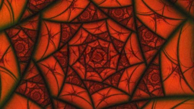 Twirling Red And Orange Triangle Spiraling Design In A Circular Clockwise Motion