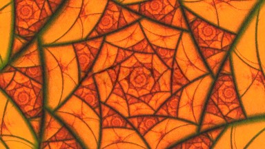 Radial Pattern Of Triangular Red And Orange Shapes Moving In A Counterclockwise