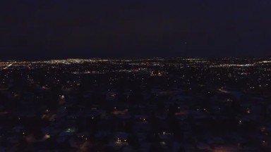 JEFFERSON COUNTY COLORADO-2015: Night View Of City Lights With A Dark And Cloudy Sky