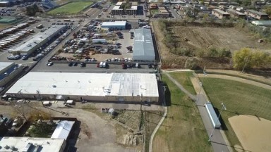 HIDDEN LAKE COLORADO-2016: Aerial View Of An Industrial Area With Lot Of Buildings