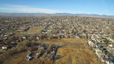 Westminster Colorado (2016): Fly By Of A Rural Town With Beautiful Mountain