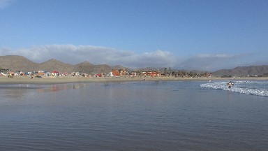 LOS CABOS MEXICO-2017: Wide View Of A Beach With Shallow Water And People