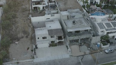 LOS CABOS MEXICO-2020: The Camera Captures The View From Above The Light Brown Building