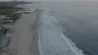LOS CABOS MEXICO-2020: Sunny Day And Pretty Waves At The Beach With Big Waves As
