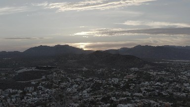 LOS CABOS MEXICO-2020: Aerial Footage Of A Large Town With A Giant Mountain In
