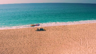 DESERT PARK NATURAL RESERVE BCS MEXICO-2020: On The Beach Three People Sitting