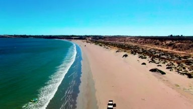 SAN JUANICO BCS MEXICO-2022: Natural Coastal Scene with Seawater and Marine Life