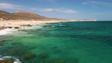 BUZZARDS BEACH EAST CAPE BCS MEXICO-2023: Tranquil Coastal Waters Meet Sandy Shores