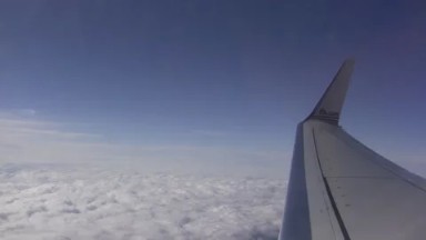 Airplane Window View of Wing