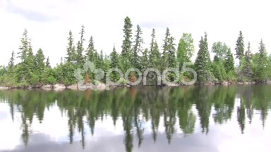 View from Boat Passing a Wooded Island