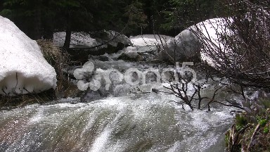 Snowmelt Creek Overflowing Banks