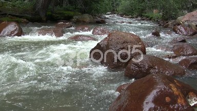 Flowing Water Over Boulders