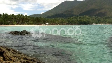 (Seamless Looping) Reef Shore Mountain Background