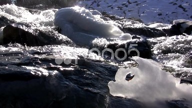 (Seamless Loop) Snowy Creek Background