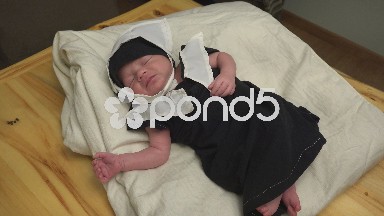 Newborn Baby Sleeping Pilgrim Thanksgiving