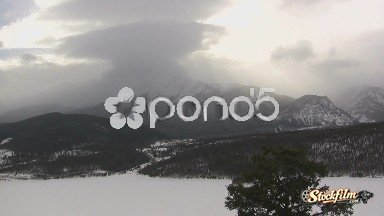 Dilion, Colorado, United States: (timelapse) Snowy Mountain Range Covered in Fog