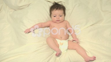 Naked Baby On Bed