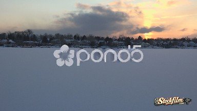 Westminster, Colorado, United States: View of Frozen Lake in Sunset